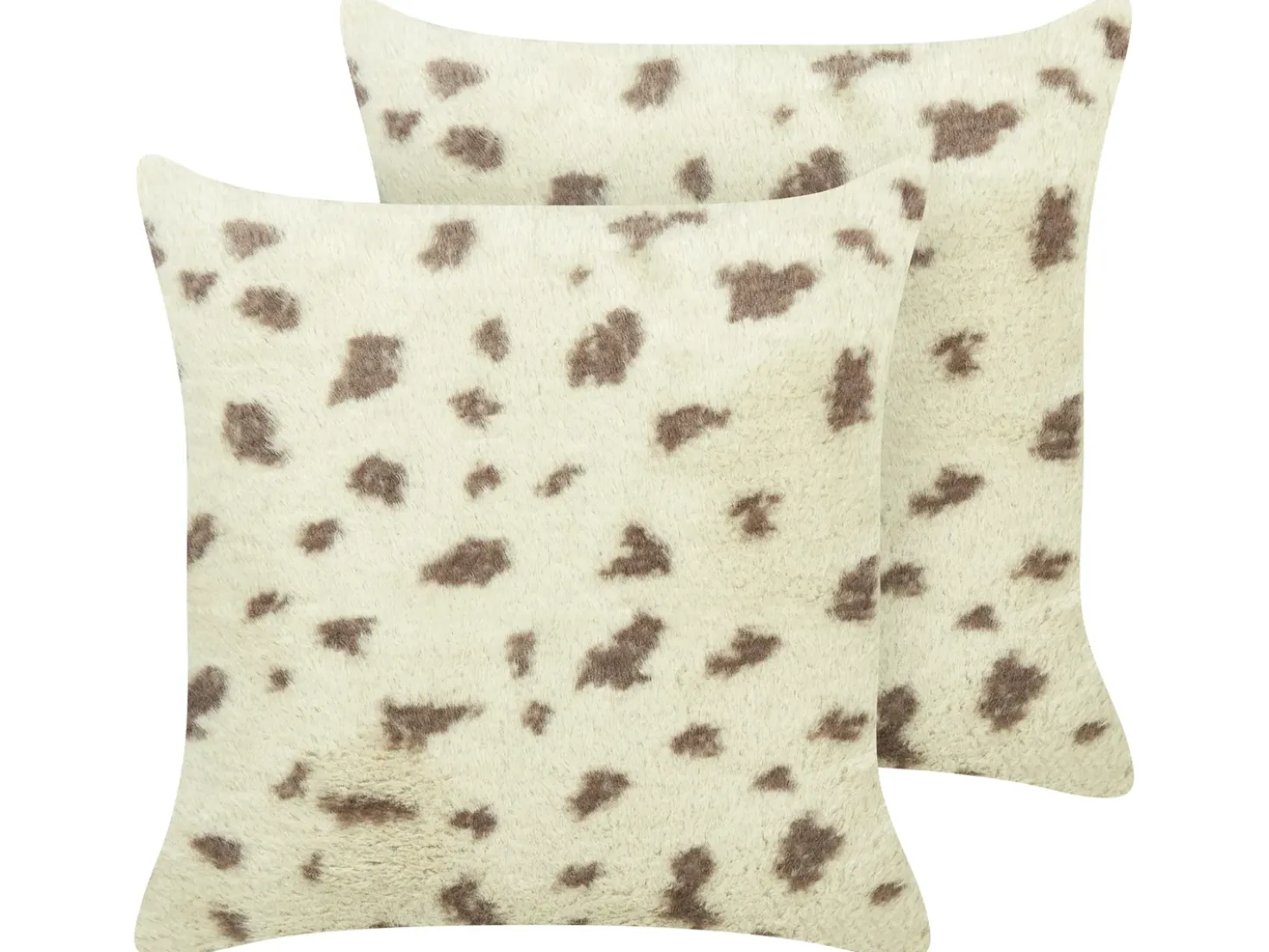 Set di 2 cuscini KASRA Finta pelliccia 45 x 45 cm Beige Trama astratta