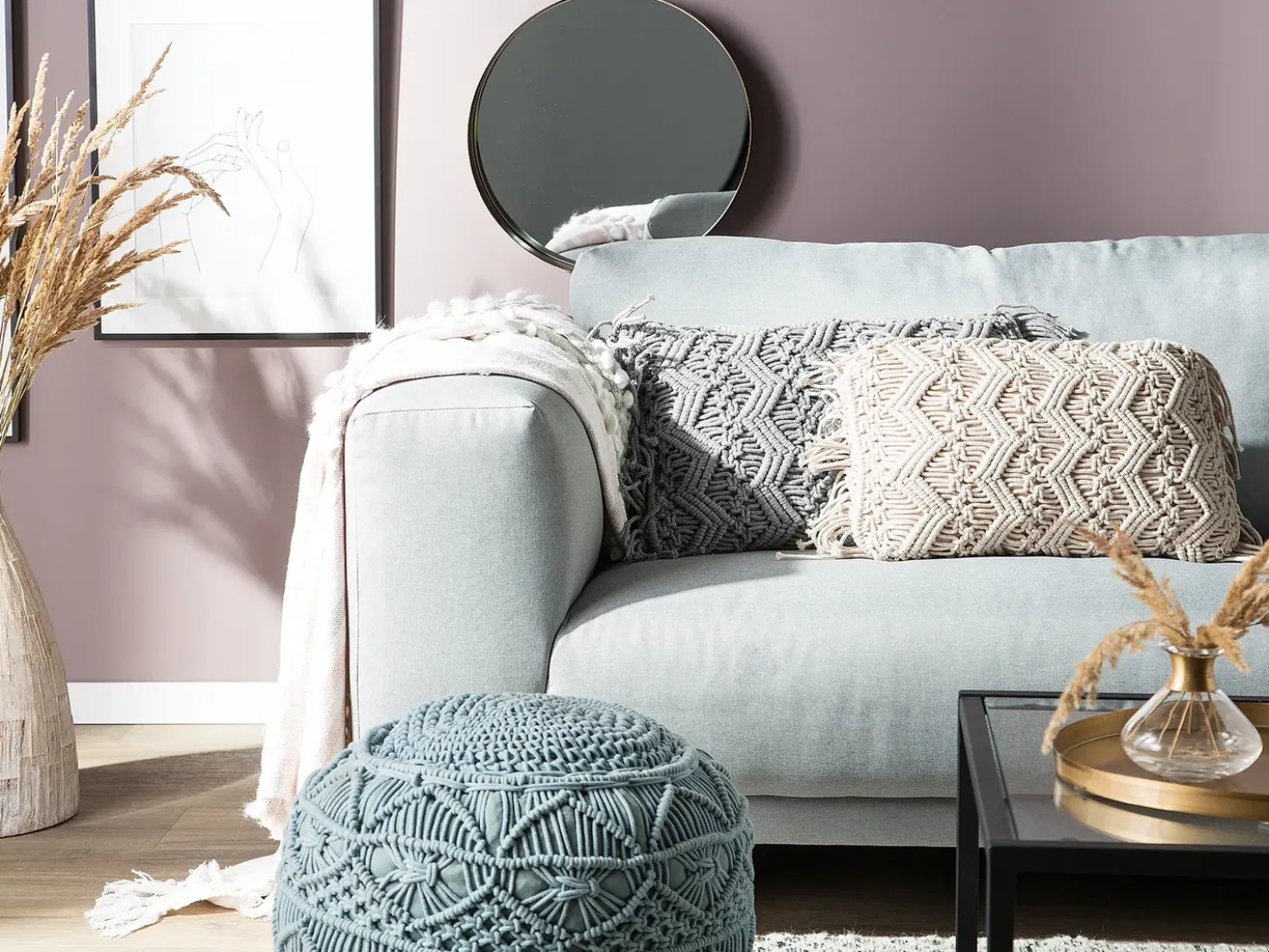 Set di 2 cuscini KIRIKKALE Cotone 30 x 45 cm Grigio Trama geometrica