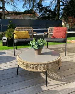 Set di 2 cuscini KIRIS Cotone 30 x 50 cm Giallo Trama geometrica