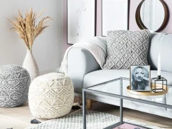 Set di 2 cuscini KIZKALESI Cotone 45 x 40 cm Grigio Trama geometrica