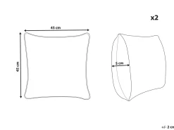 Set di 2 cuscini KNEMA Cotone 45 x 45 cm Bianco Trama floreale