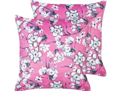 Set di 2 cuscini KOELERIA Velluto 45 x 45 cm Fucsia Trama floreale