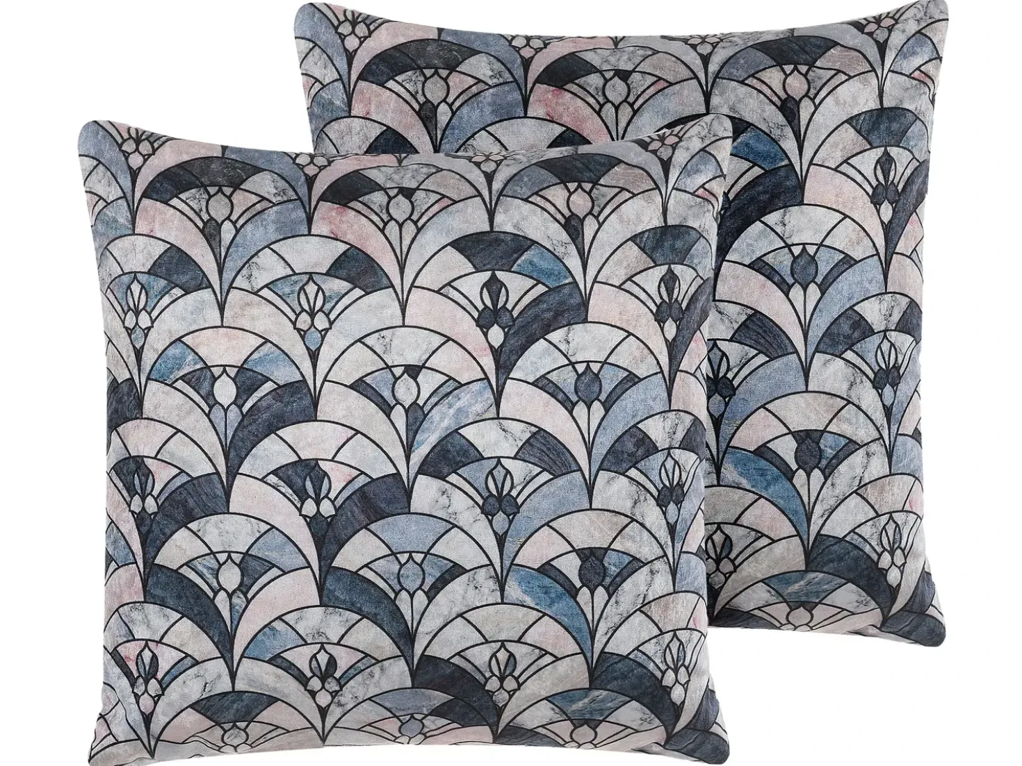Set di 2 cuscini KOODAL 45 x 45 cm Multicolore Trama geometrica