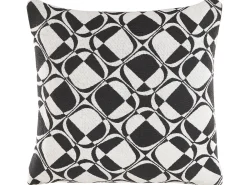 Set di 2 cuscini KOTURE Cotone 45 x 45 cm Nero/Bianco Trama geometrica