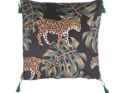 Set di 2 cuscini KUHI Velluto 45 x 45 cm Nero Trama animale
