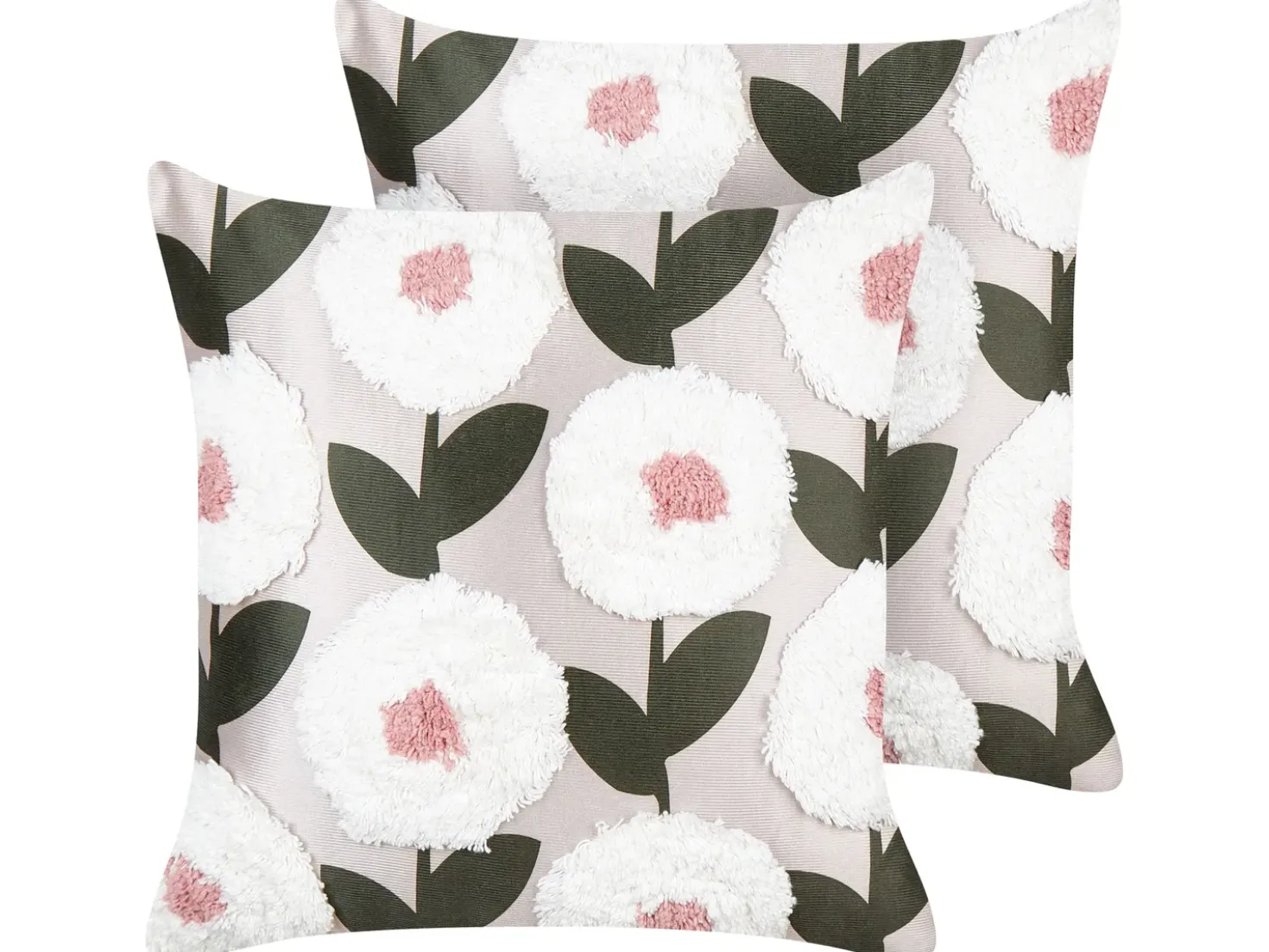 Set di 2 cuscini KUNRI Cotone 45 x 45 cm Multicolore Trama floreale