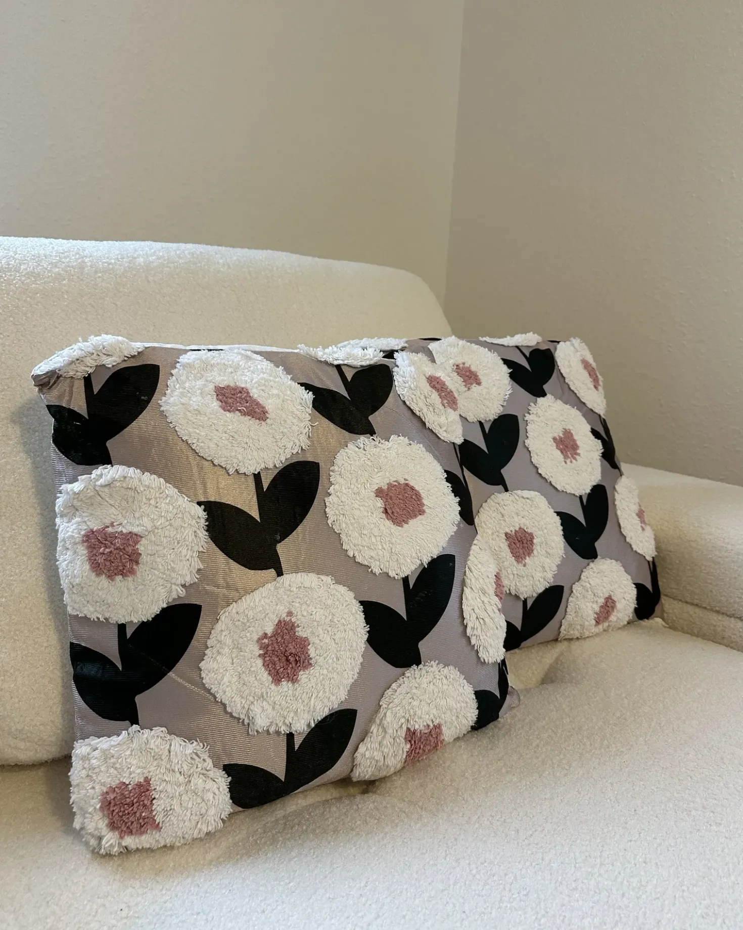 Set di 2 cuscini KUNRI Cotone 45 x 45 cm Multicolore Trama floreale