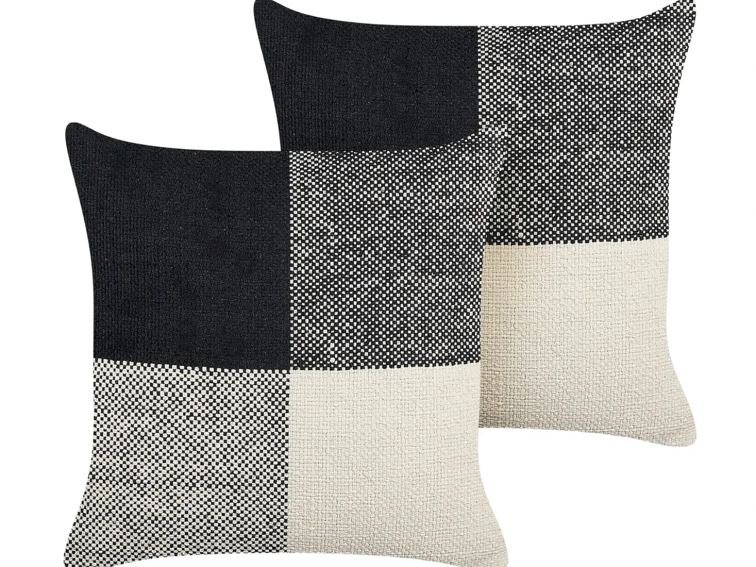Set di 2 cuscini LAELIA Cotone 45 x 45 cm Nero Patchwork