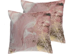 Set di 2 cuscini LANTANA 45 x 45 cm Rosa Effetto marmo