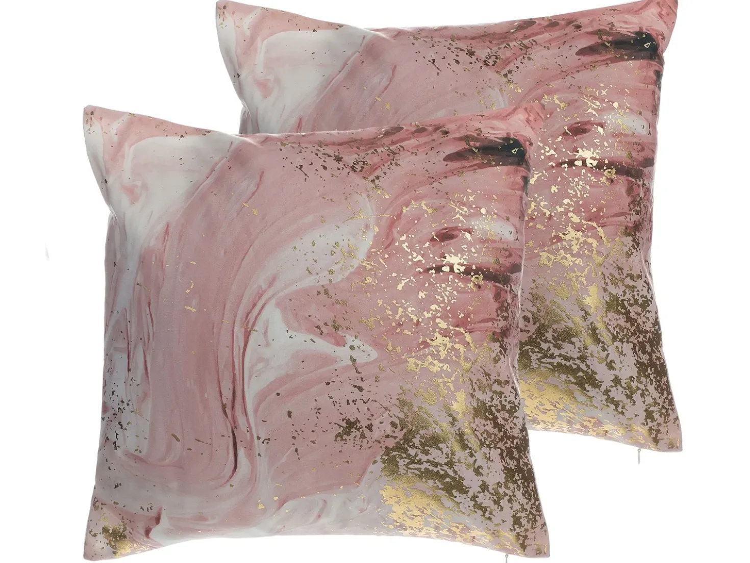Set di 2 cuscini LANTANA 45 x 45 cm Rosa Effetto marmo