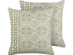 Set di 2 cuscini LARICS Cotone 45 x 45 cm Verde Trama orientale
