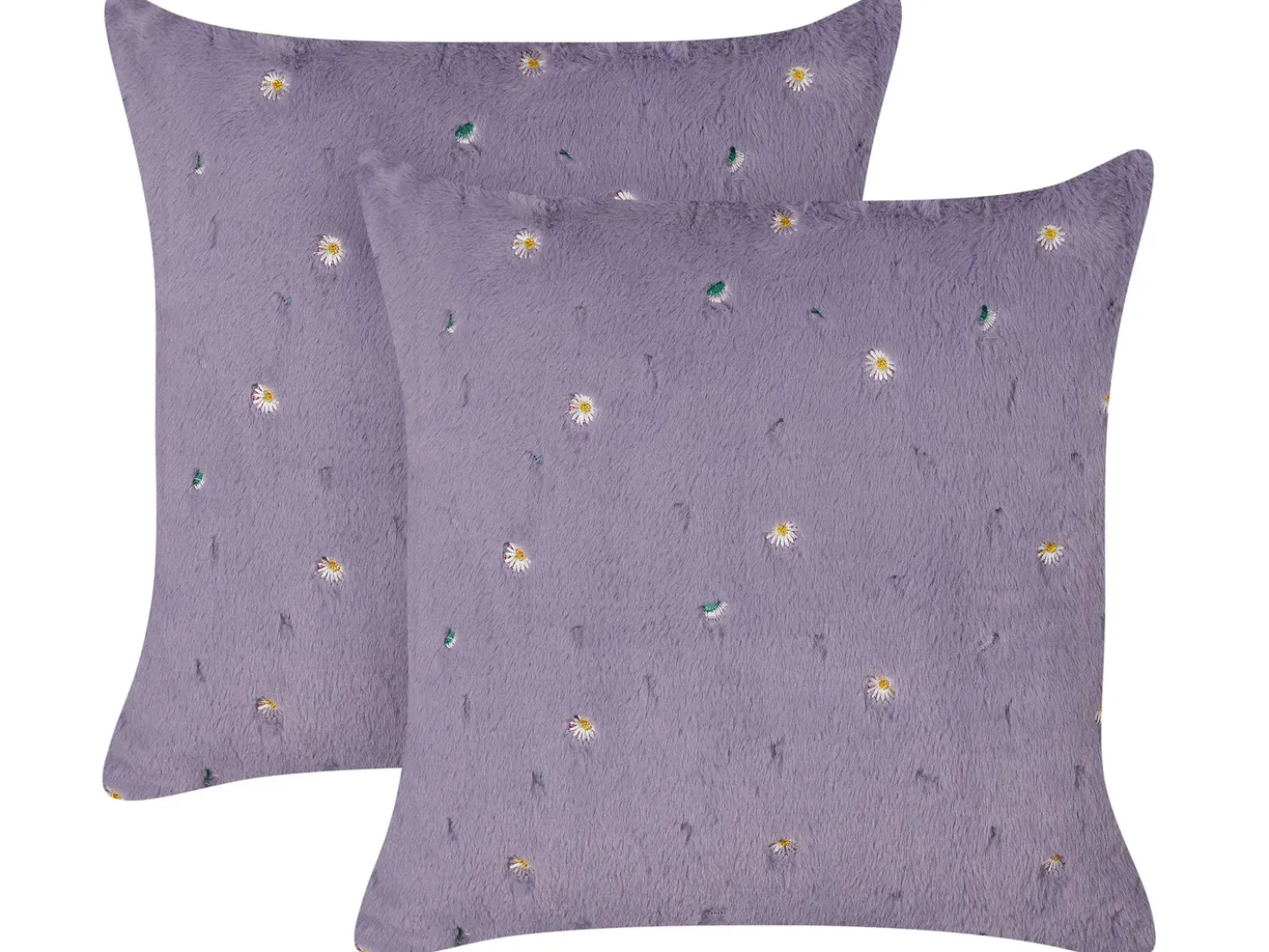 Set di 2 cuscini LAVATERA 45 x 45 cm Viola Trama floreale