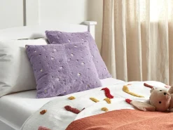 Set di 2 cuscini LAVATERA 45 x 45 cm Viola Trama floreale
