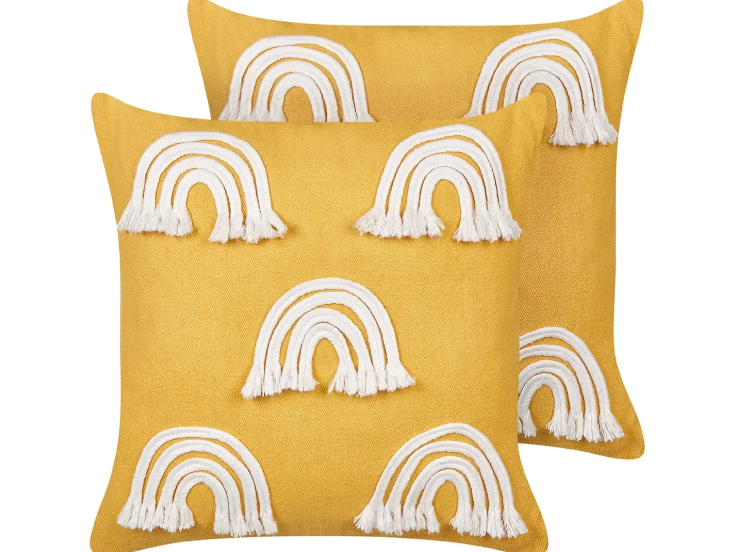 Set di 2 cuscini LEEA Cotone 45 x 45 cm Giallo