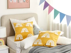 Set di 2 cuscini LEEA Cotone 45 x 45 cm Giallo