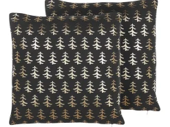 Set di 2 cuscini LEROY Cotone 45 x 45 cm Nero Modello natalizio