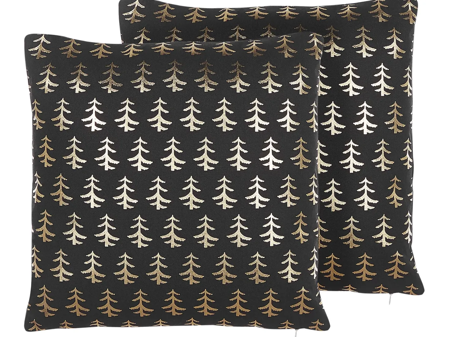 Set di 2 cuscini LEROY Cotone 45 x 45 cm Nero Modello natalizio