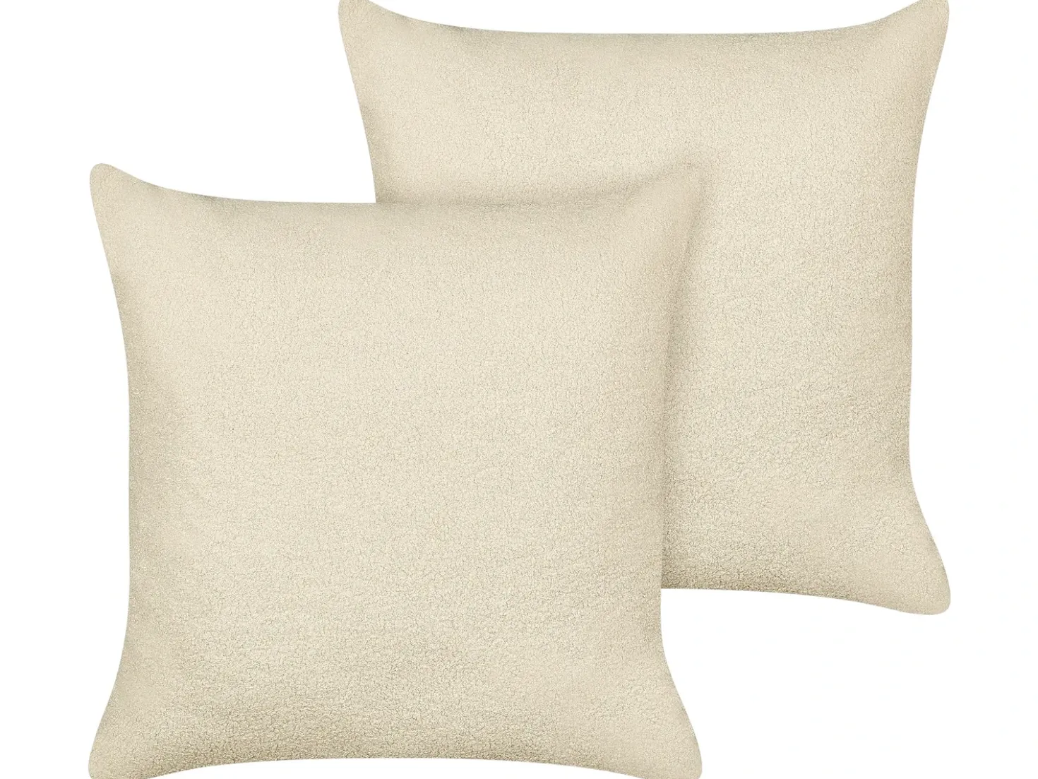 Set di 2 cuscini LEUZEA Bouclé 60 x 60 cm Beige Tinta unita