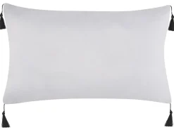 Set di 2 cuscini LIRIOPE 30 x 50 cm Nero/Bianco Trama geometrica