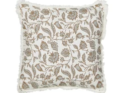 Set di 2 cuscini LIVISTONA Cotone 45 x 45 cm Bianco Trama floreale