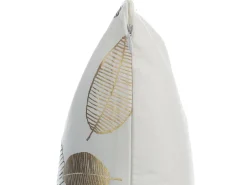 Set di 2 cuscini LOTUS Cotone 45 x 45 cm Bianco Oro Nero Trama di piante