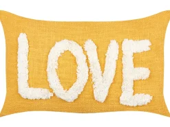 Set di 2 cuscini LOVE Cotone 30 x 50 cm Giallo