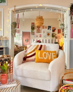 Set di 2 cuscini LOVE Cotone 30 x 50 cm Giallo