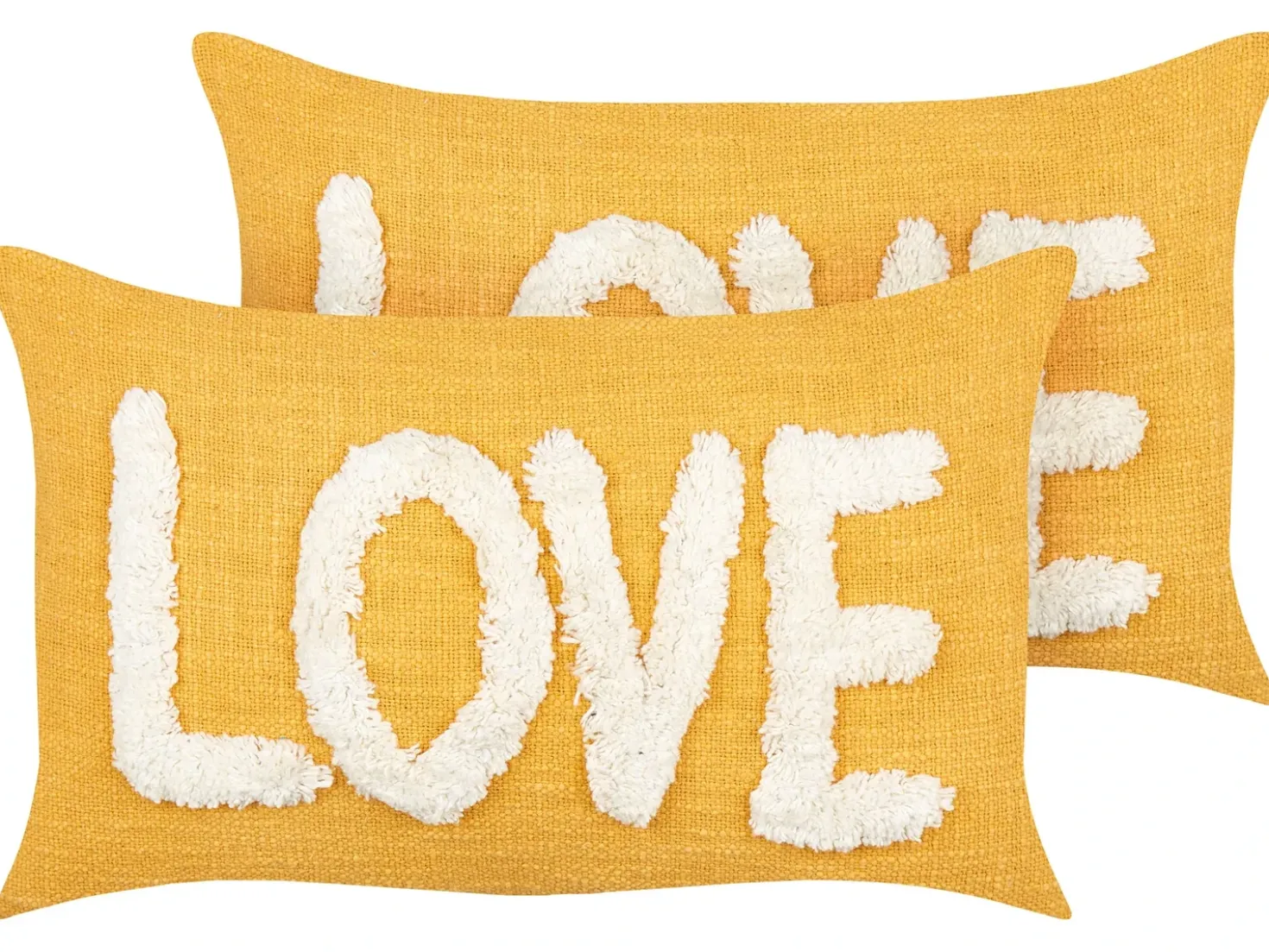 Set di 2 cuscini LOVE Cotone 30 x 50 cm Giallo