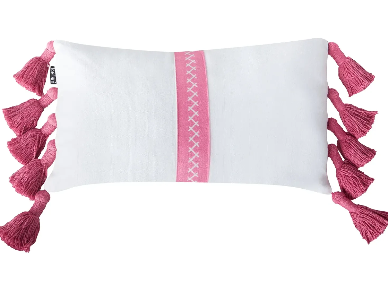 Set di 2 cuscini LOVELY Cotone 30 x 50 cm Bianco Rosa