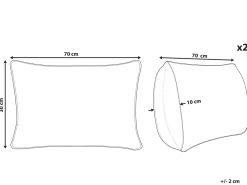 Set di 2 cuscini LUINA Iuta 30 x 70 cm Beige Tinta unita