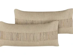 Set di 2 cuscini LUINA Iuta 30 x 70 cm Beige Tinta unita