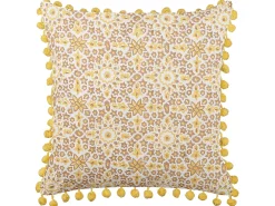 Set di 2 cuscini LYCROIS Cotone 45 x 45 cm Giallo Trama floreale