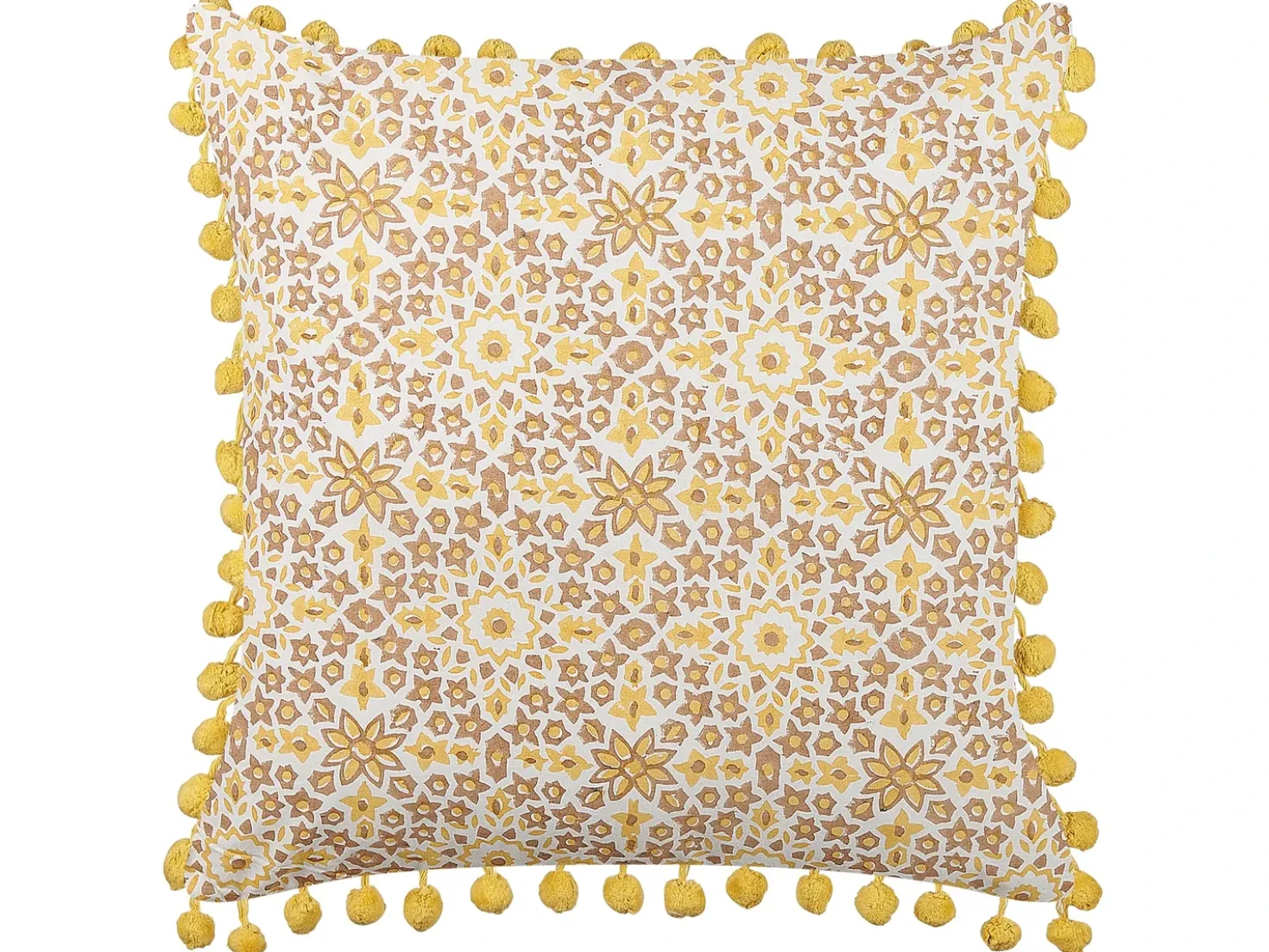 Set di 2 cuscini LYCROIS Cotone 45 x 45 cm Giallo Trama floreale