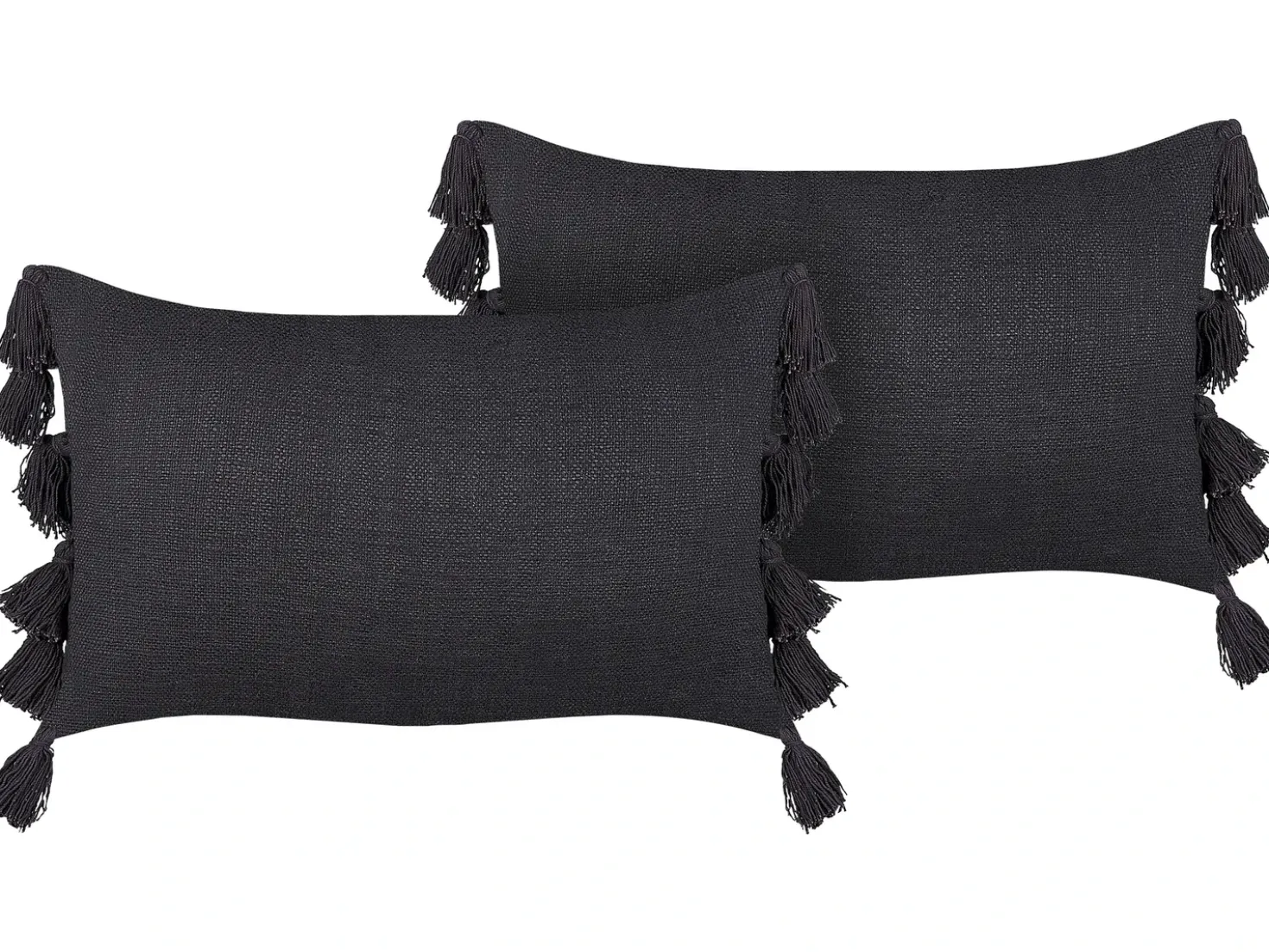 Set di 2 cuscini LYTHRUM Cotone 45 x 45 cm Grigio scuro Tinta unita