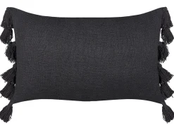 Set di 2 cuscini LYTHRUM Cotone 45 x 45 cm Grigio scuro Tinta unita