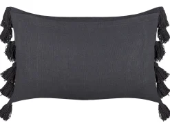 Set di 2 cuscini LYTHRUM Cotone 45 x 45 cm Grigio scuro Tinta unita