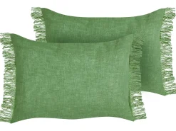 Set di 2 cuscini MABA Cotone 50 x 35 cm Verde Tinta unita