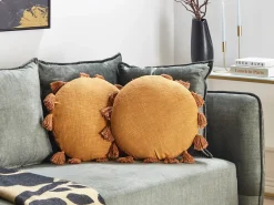 Set di 2 cuscini MADIA Cotone 45 x 45 cm Arancione Tinta unita