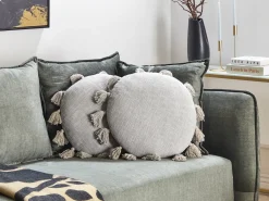 Set di 2 cuscini MADIA Cotone 45 x 45 cm Grigio Tinta unita