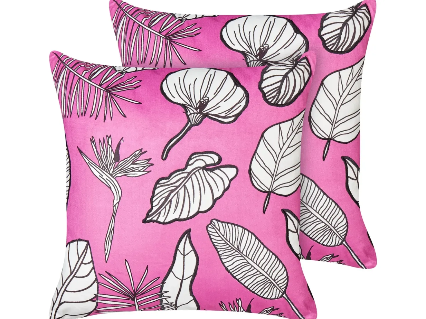 Set di 2 cuscini MALVA Velluto 45 x 45 cm Rosa Trama floreale