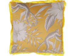 Set di 2 cuscini MANJU Velluto 45 x 45 cm Giallo Trama animale