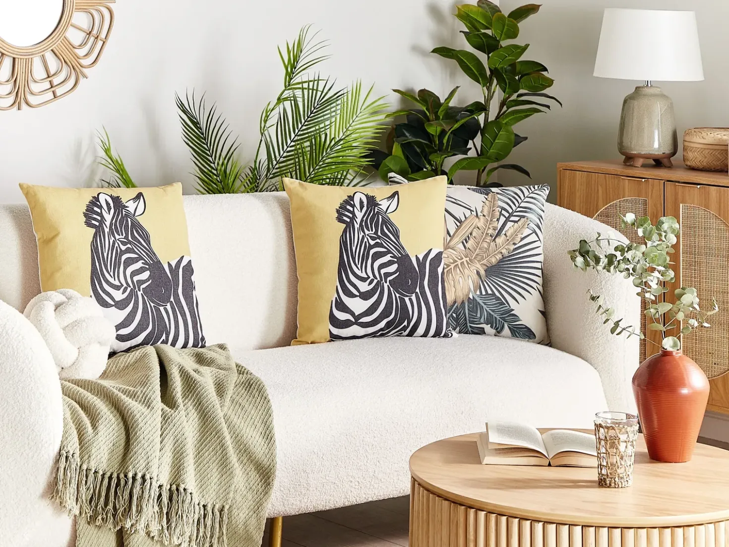 Set di 2 cuscini MANKETTI 45 x 45 cm Giallo Trama animale
