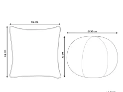 Set di 2 cuscini MARANTA Velluto a coste 30 x 30 cm 45 x 45 cm Beige chiaro Tinta unita