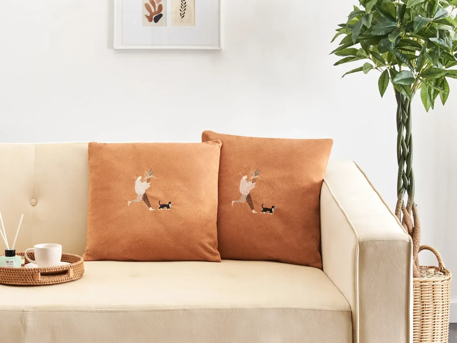 Set di 2 cuscini MARIGOLD 45 x 45 cm Arancione Tinta unita