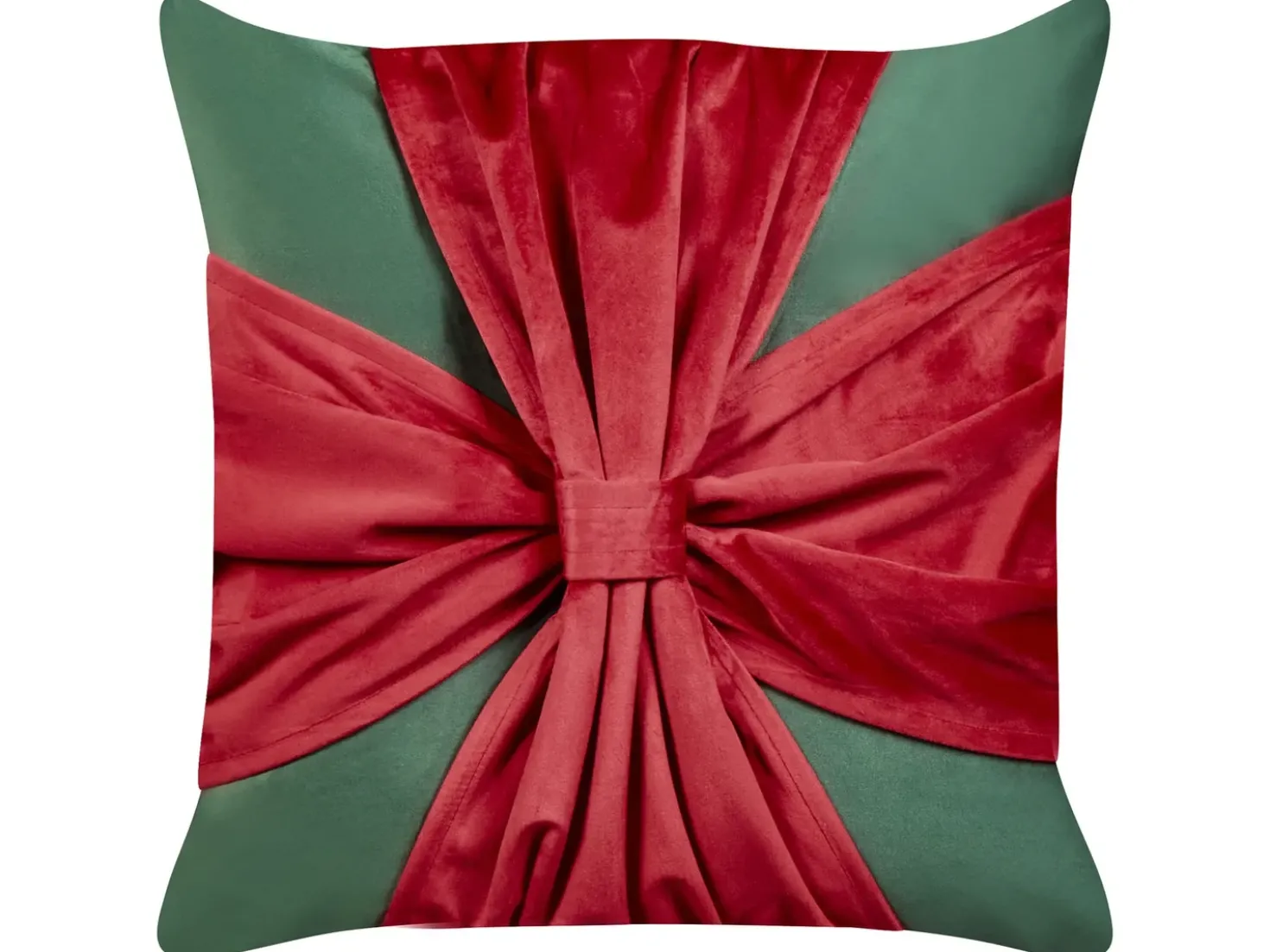 Set di 2 cuscini MARSHMALLOW Velluto 45 x 45 cm Rosso Verde Modello natalizio