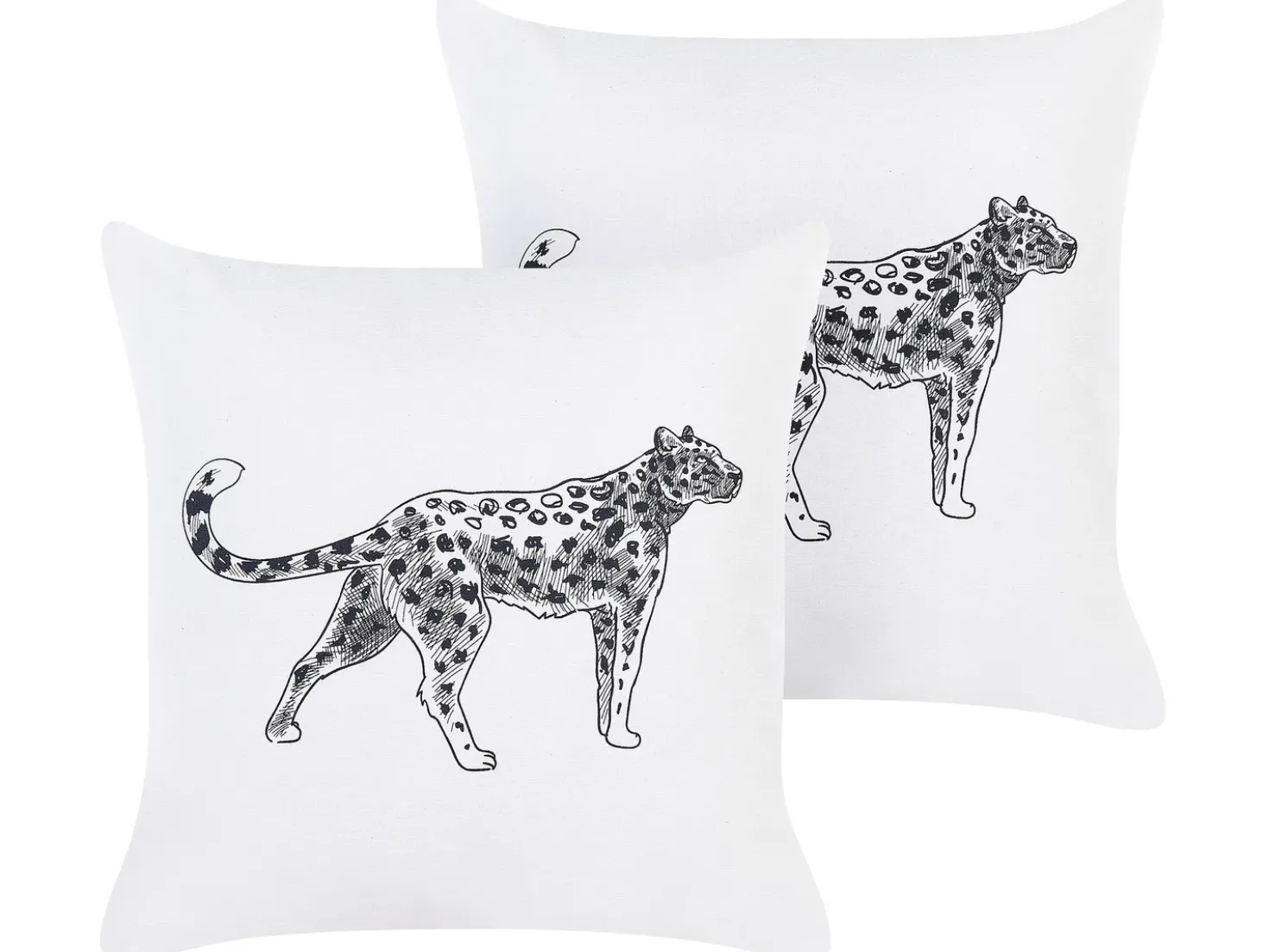 Set di 2 cuscini MARULA Cotone 45 x 45 cm Bianco Trama animale