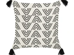 Set di 2 cuscini MAYS Cotone 45 x 45 cm Bianco Trama geometrica
