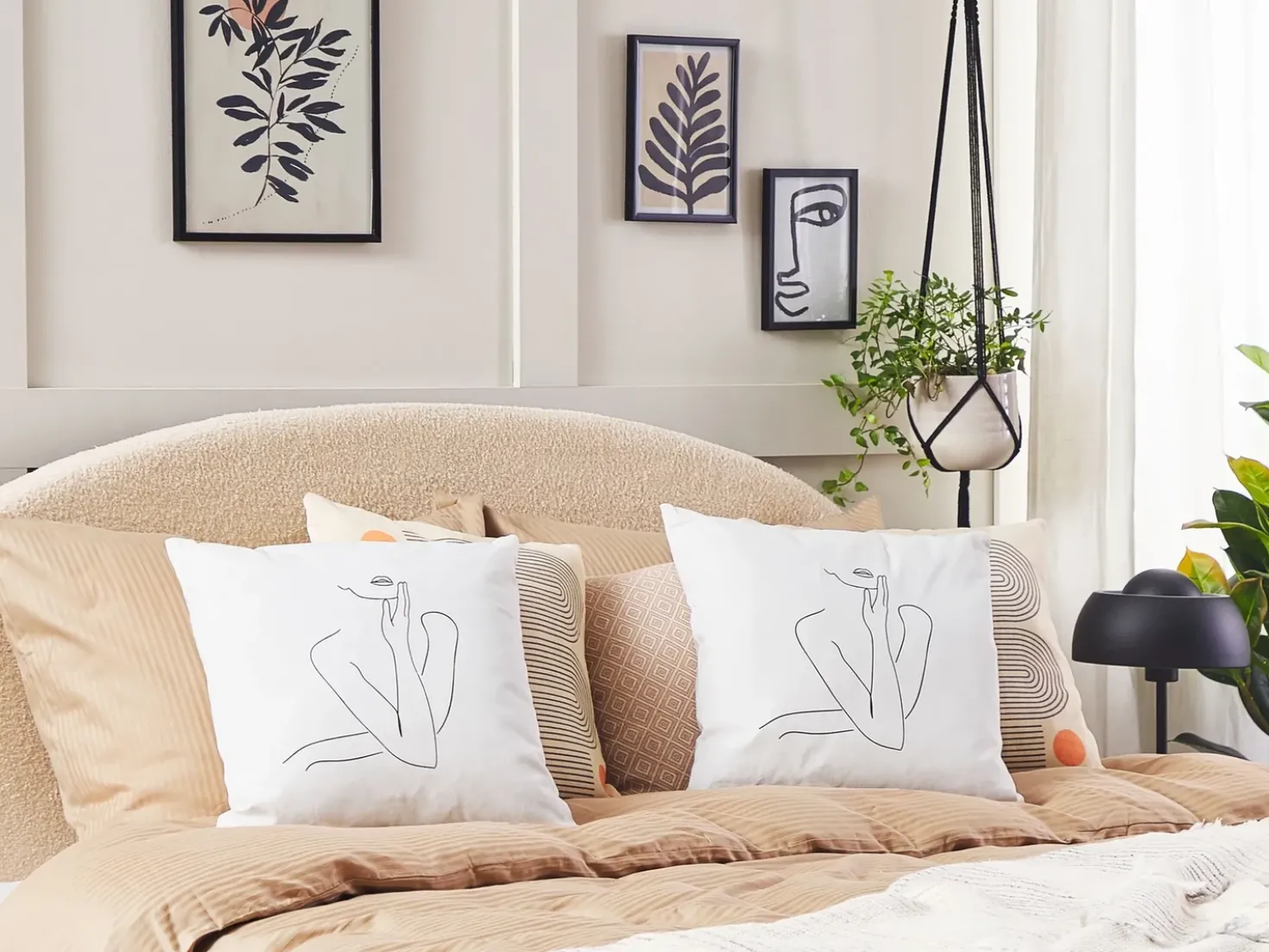 Set di 2 cuscini MEADOWFOAM Cotone 45 x 45 cm Bianco Trama astratta