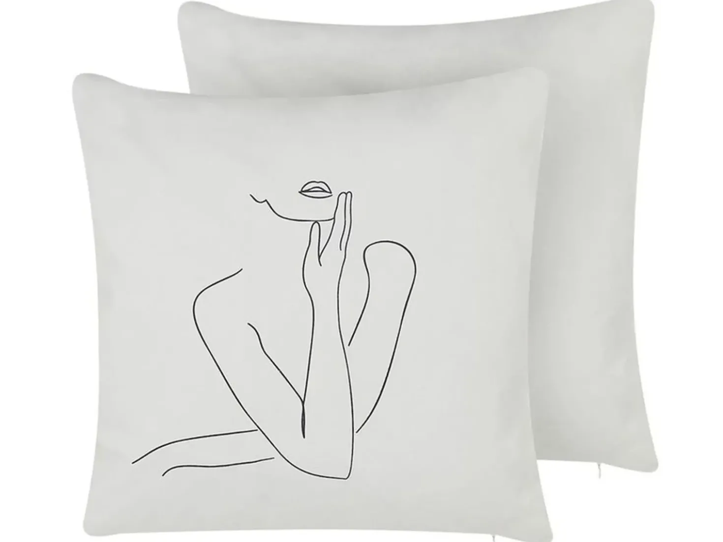 Set di 2 cuscini MEADOWFOAM Cotone 45 x 45 cm Bianco Trama astratta