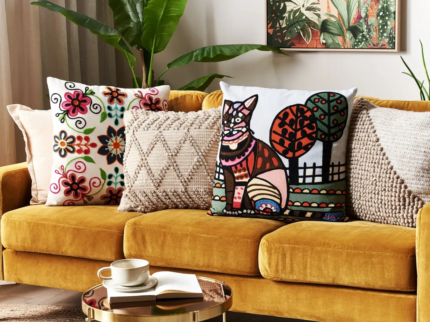 Set di 2 cuscini MEHSANA Cotone 50 x 50 cm Multicolore Trama animale